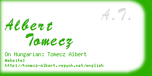 albert tomecz business card